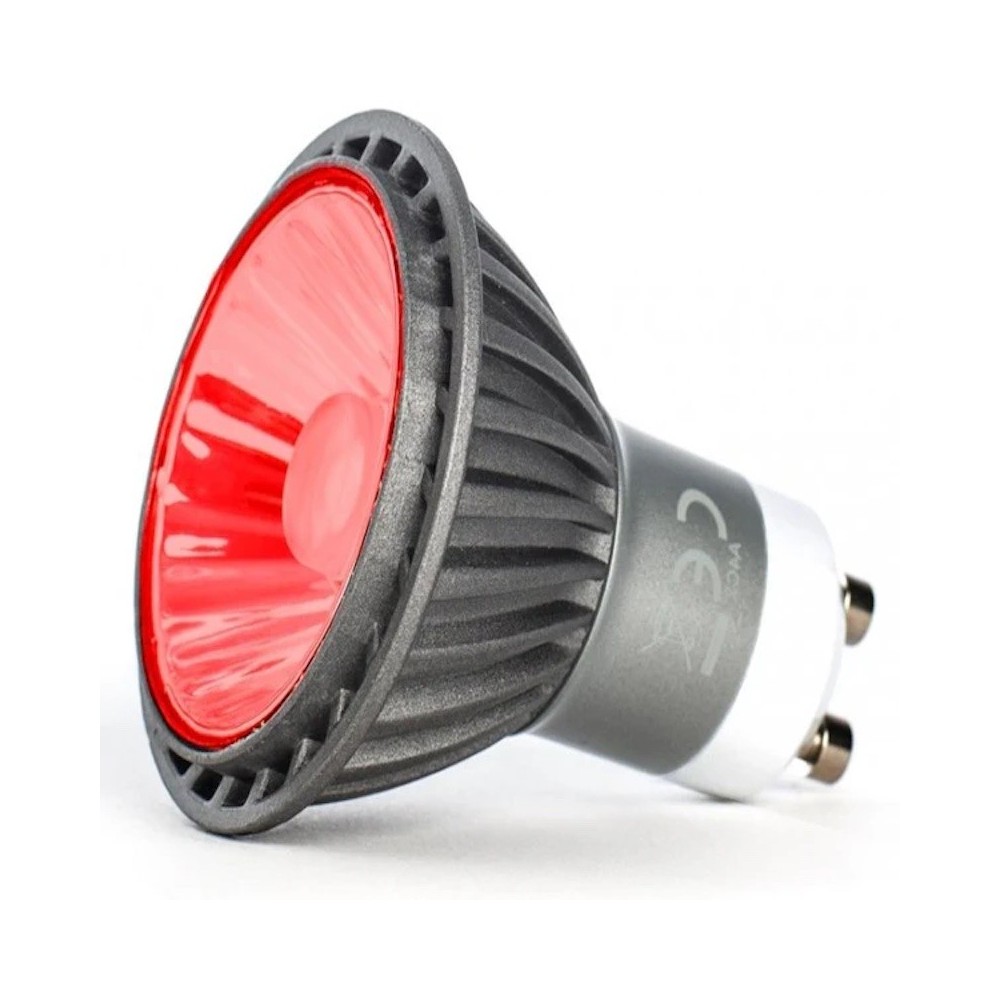 LED GU10 7W Dimmable Red Light Bulb | Red LED Spot Lamp UK