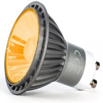 LED GU10 7W Dimmable Amber Orange Light Bulb | Warm LED Spot UK